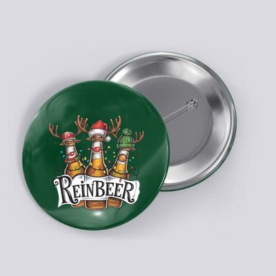 Reinbeer Funny Christmas Beer Drinker Button