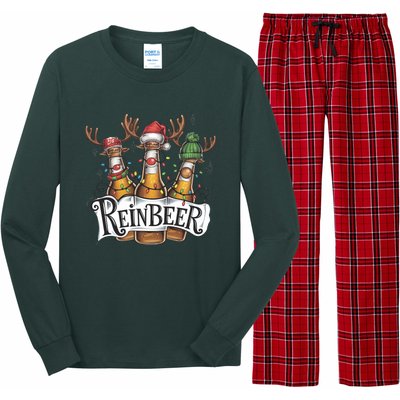 Reinbeer Funny Christmas Beer Drinker Long Sleeve Pajama Set