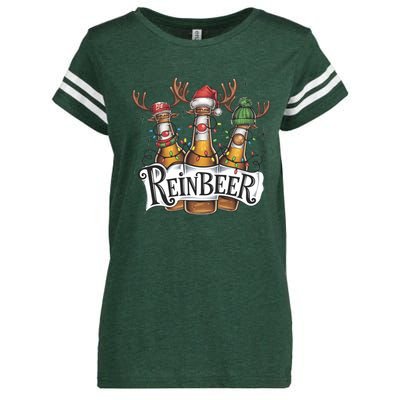 Reinbeer Funny Christmas Beer Drinker Enza Ladies Jersey Football T-Shirt