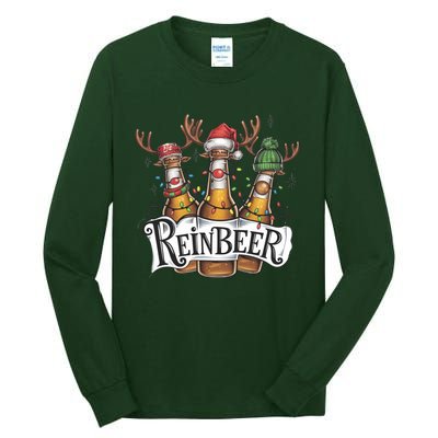 Reinbeer Funny Christmas Beer Drinker Tall Long Sleeve T-Shirt