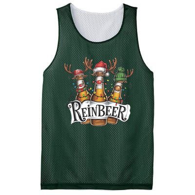 Reinbeer Funny Christmas Beer Drinker Mesh Reversible Basketball Jersey Tank