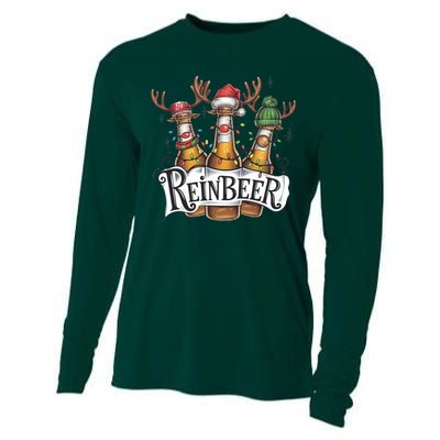 Reinbeer Funny Christmas Beer Drinker Cooling Performance Long Sleeve Crew