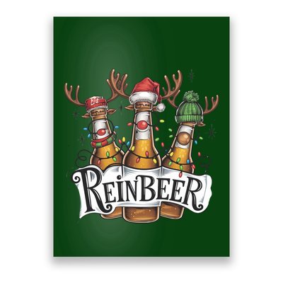 Reinbeer Funny Christmas Beer Drinker Poster