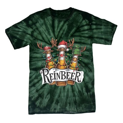 Reinbeer Funny Christmas Beer Drinker Tie-Dye T-Shirt