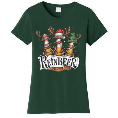 Reinbeer Funny Christmas Beer Drinker Women's T-Shirt