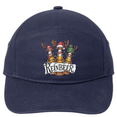 Reinbeer Funny Christmas Beer Drinker 7-Panel Snapback Hat