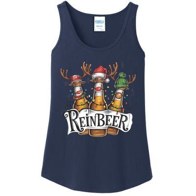 Reinbeer Funny Christmas Beer Drinker Ladies Essential Tank