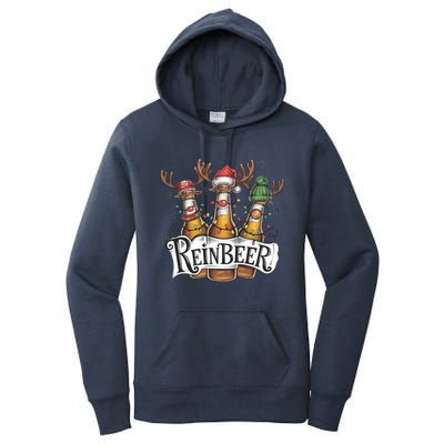 Reinbeer Funny Christmas Beer Drinker Women's Pullover Hoodie