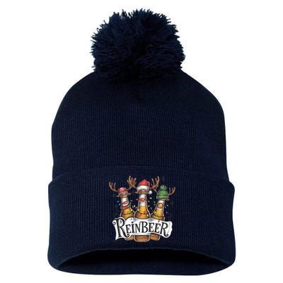 Reinbeer Funny Christmas Beer Drinker Pom Pom 12in Knit Beanie