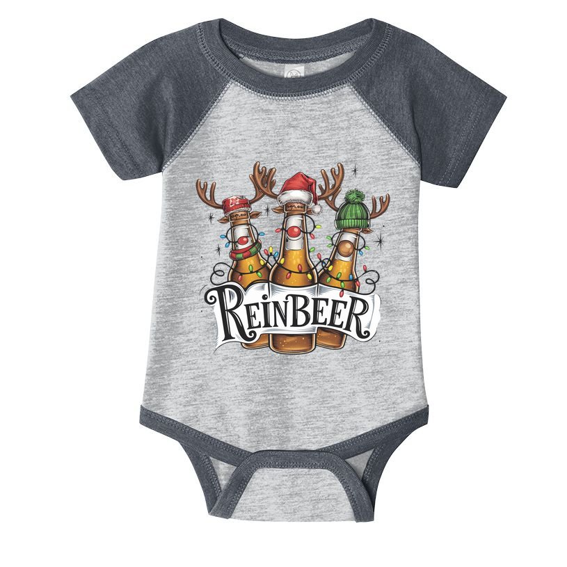Reinbeer Funny Christmas Beer Drinker Infant Baby Jersey Bodysuit
