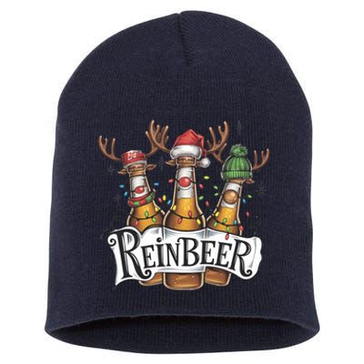 Reinbeer Funny Christmas Beer Drinker Short Acrylic Beanie