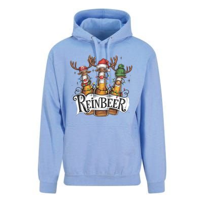 Reinbeer Funny Christmas Beer Drinker Unisex Surf Hoodie