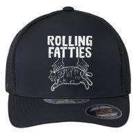 Rolling Fatties Cat Funny Fat Kitten Flexfit Unipanel Trucker Cap