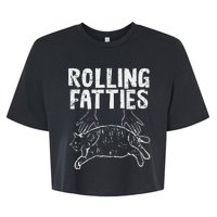 Rolling Fatties Cat Funny Fat Kitten Bella+Canvas Jersey Crop Tee