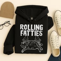 Rolling Fatties Cat Funny Fat Kitten Hoodie