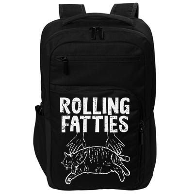 Rolling Fatties Cat Funny Fat Kitten Impact Tech Backpack