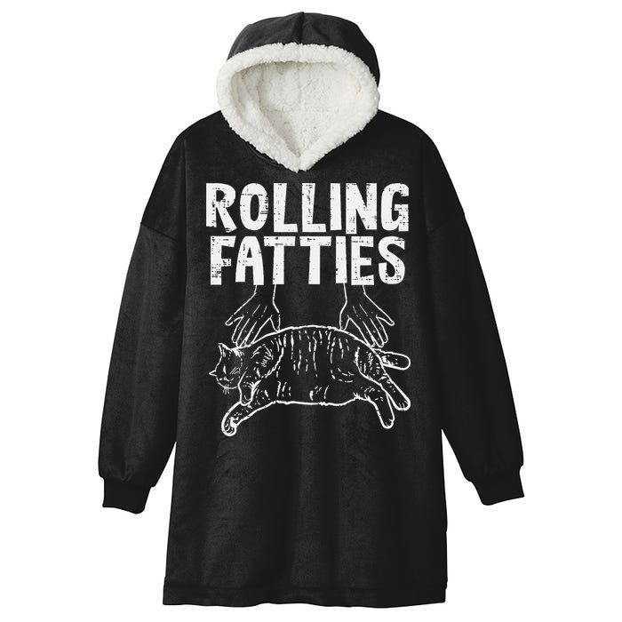 Rolling Fatties Cat Funny Fat Kitten Hooded Wearable Blanket