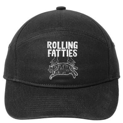 Rolling Fatties Cat Funny Fat Kitten 7-Panel Snapback Hat