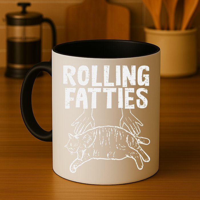 Rolling Fatties Cat Funny Fat Kitten Mug
