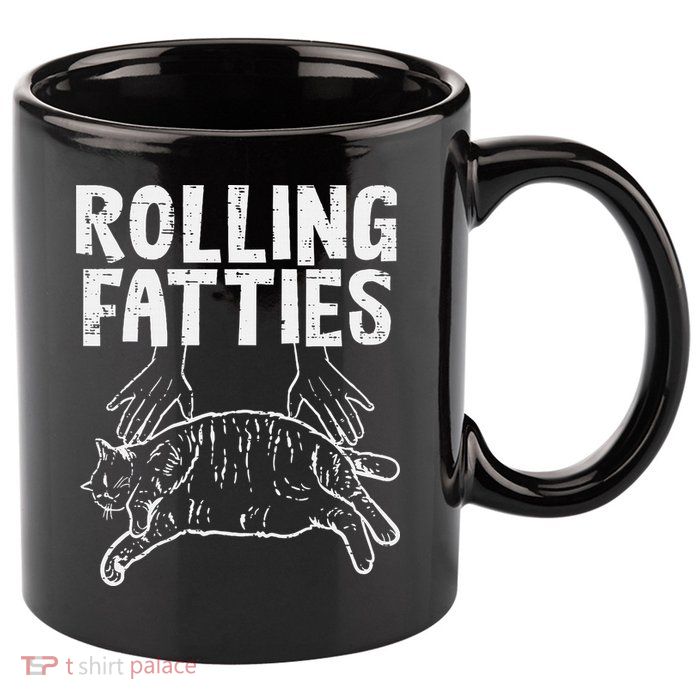 Rolling Fatties Cat Funny Fat Kitten 11oz C Handle Ceramic Mug