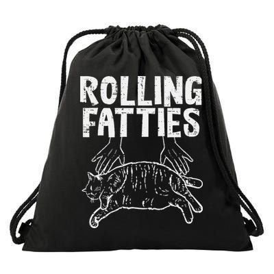 Rolling Fatties Cat Funny Fat Kitten Drawstring Bag