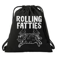 Rolling Fatties Cat Funny Fat Kitten Drawstring Bag