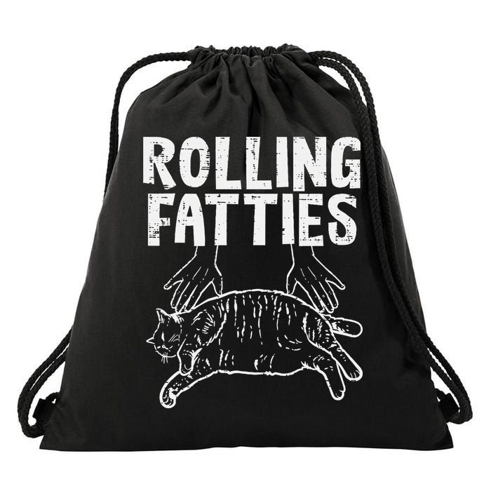 Rolling Fatties Cat Funny Fat Kitten Drawstring Bag