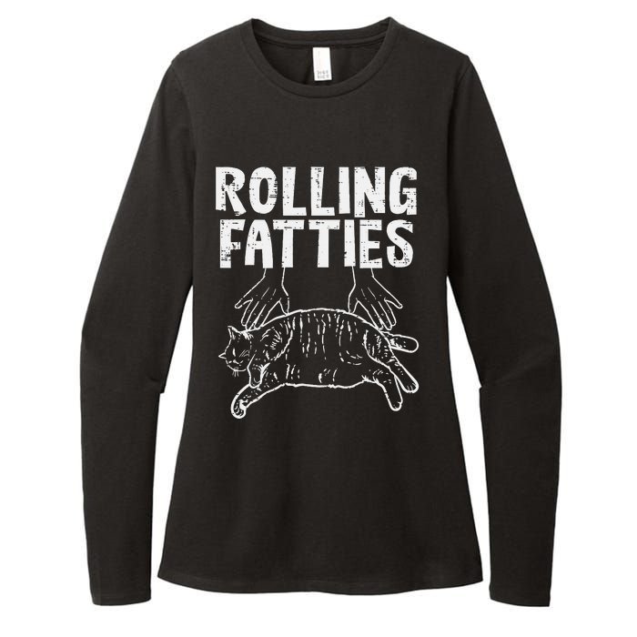 Rolling Fatties Cat Funny Fat Kitten Womens CVC Long Sleeve Shirt