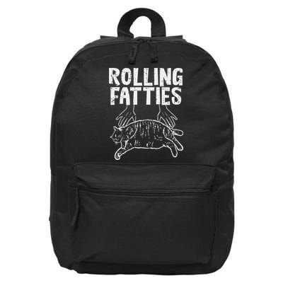 Rolling Fatties Cat Funny Fat Kitten 16 in Basic Backpack