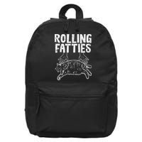 Rolling Fatties Cat Funny Fat Kitten 16 in Basic Backpack