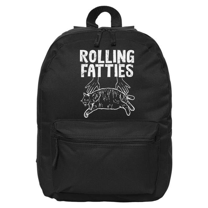 Rolling Fatties Cat Funny Fat Kitten 16 in Basic Backpack
