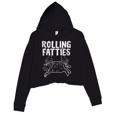 Rolling Fatties Cat Funny Fat Kitten Crop Fleece Hoodie