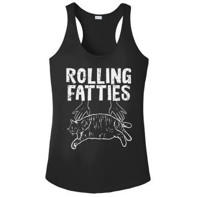 Rolling Fatties Cat Funny Fat Kitten Ladies PosiCharge Competitor Racerback Tank