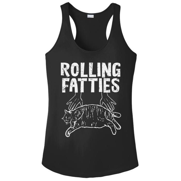 Rolling Fatties Cat Funny Fat Kitten Ladies PosiCharge Competitor Racerback Tank