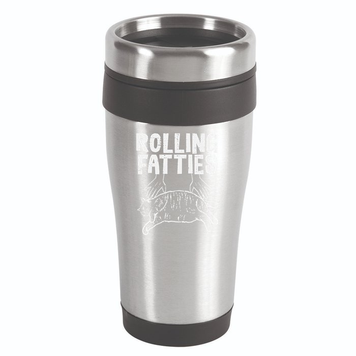 Rolling Fatties Cat Funny Fat Kitten 16oz Travel Tumbler