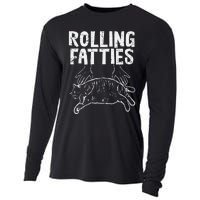 Rolling Fatties Cat Funny Fat Kitten Cooling Performance Long Sleeve Crew