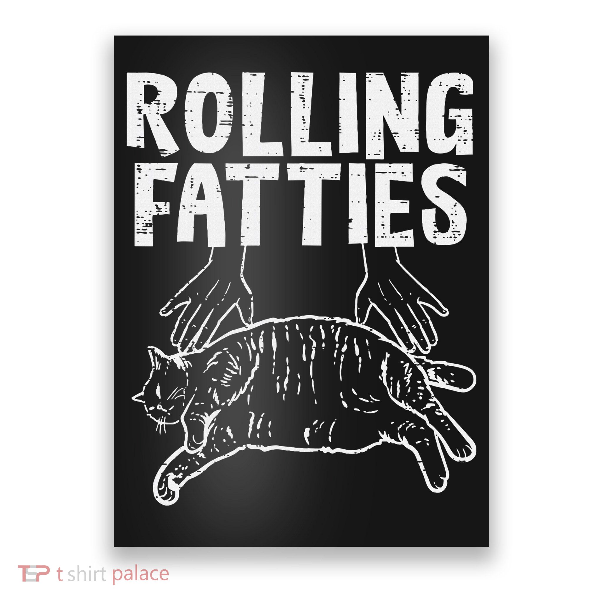 Rolling Fatties Cat Funny Fat Kitten Poster