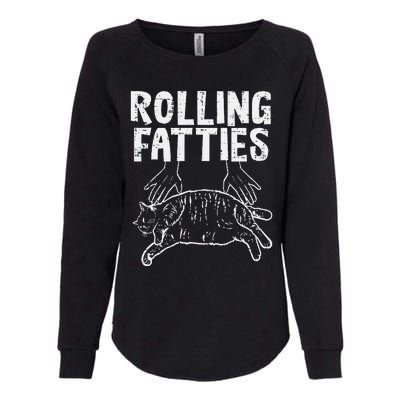 Rolling Fatties Cat Funny Fat Kitten Womens California Wash Sweatshirt