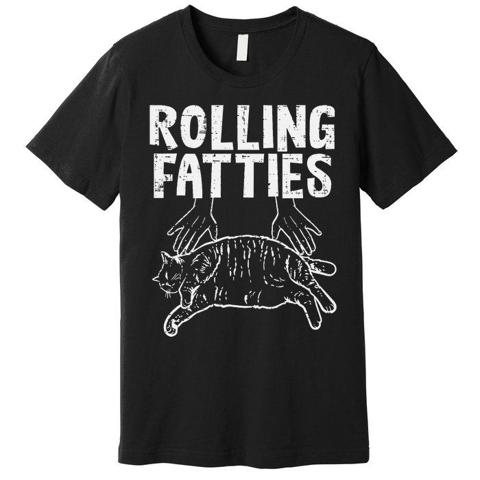 Rolling Fatties Cat Funny Fat Kitten Premium T-Shirt