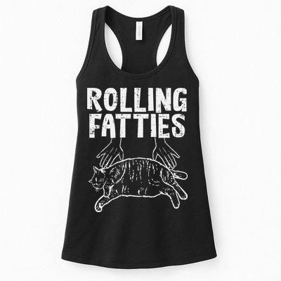 Rolling Fatties Cat Funny Fat Kitten Womens Tank Top