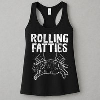 Rolling Fatties Cat Funny Fat Kitten Womens Tank Top