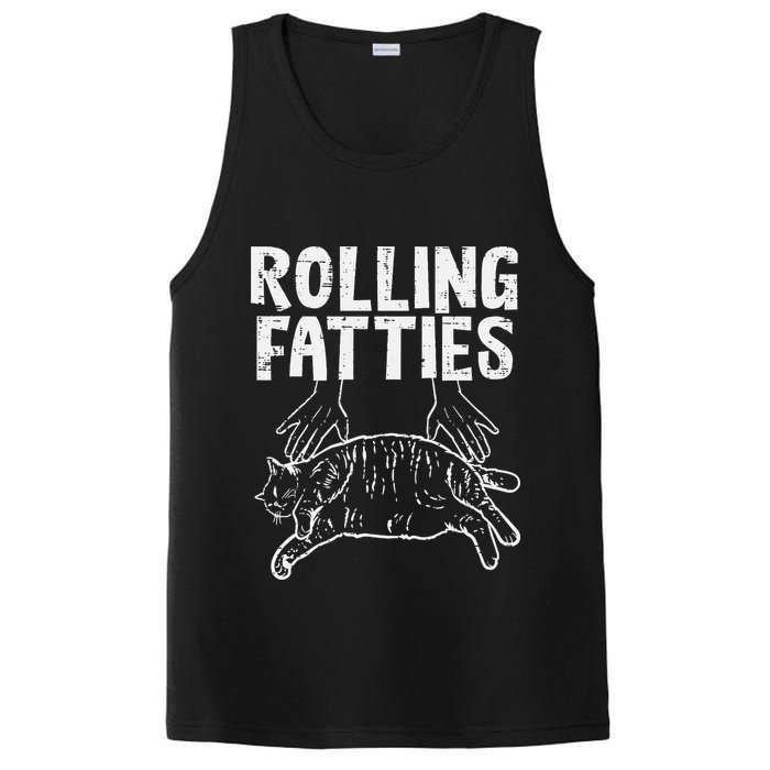 Rolling Fatties Cat Funny Fat Kitten PosiCharge Competitor Tank