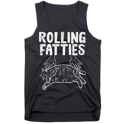 Rolling Fatties Cat Funny Fat Kitten Tank Top