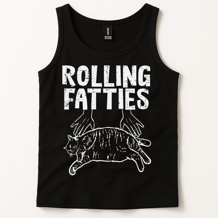 Rolling Fatties Cat Funny Fat Kitten Tank Top