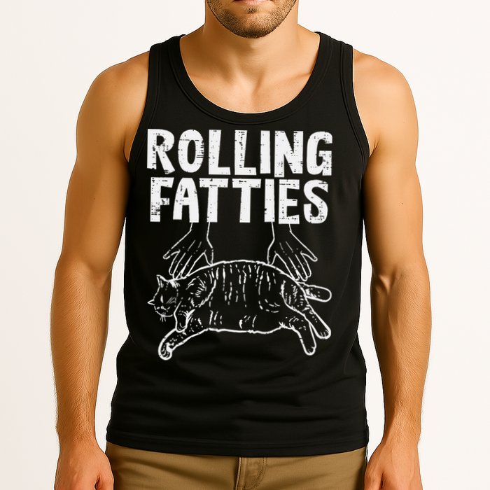 Rolling Fatties Cat Funny Fat Kitten Tank Top