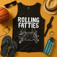Rolling Fatties Cat Funny Fat Kitten Tank Top