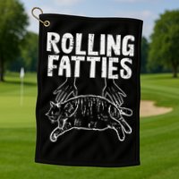 Rolling Fatties Cat Funny Fat Kitten Golf Towel