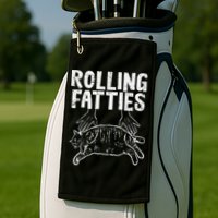 Rolling Fatties Cat Funny Fat Kitten Golf Towel
