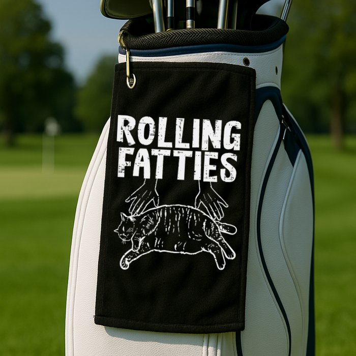 Rolling Fatties Cat Funny Fat Kitten Golf Towel
