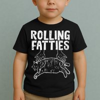 Rolling Fatties Cat Funny Fat Kitten Toddler T-Shirt